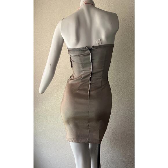 Y2K 2000s Formal Dress Small XS Strapless Mini Ruched Short Fairy Prom HOCO - Picture 11 of 16